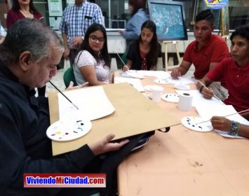 Joel Ramos en el Dia Munidal Pintor Boca y Pie